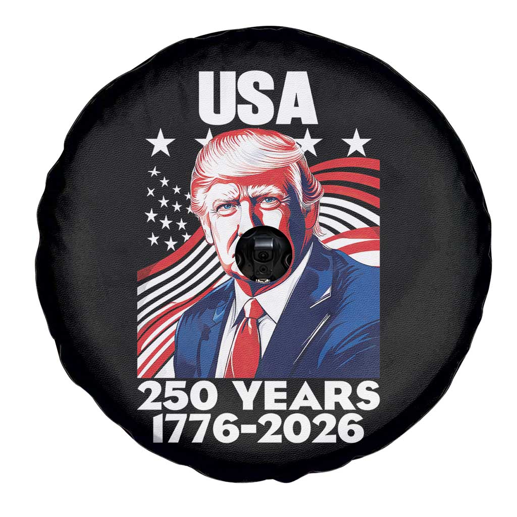 USA 250 Years 1776-2026 Trump Patriotic Portrait Spare Tire Cover American Flag Semiquincentennial Celebration TS02 Print Your Wear
