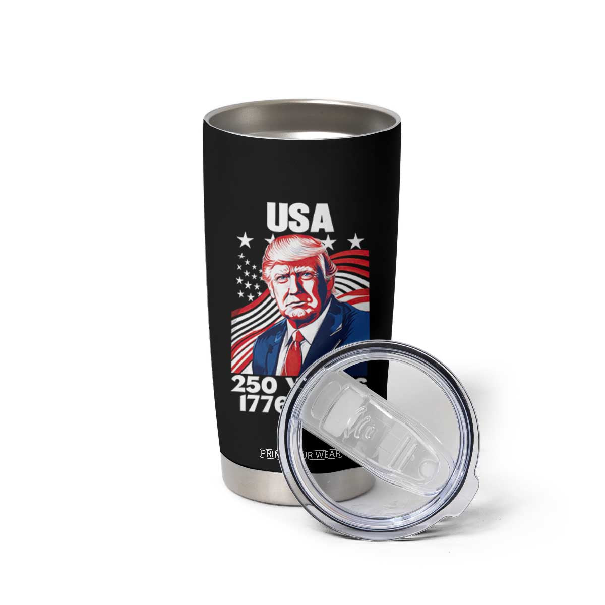 USA 250 Years 1776-2026 Trump Patriotic Portrait Tumbler Cup American Flag Semiquincentennial Celebration TS02 Print Your Wear