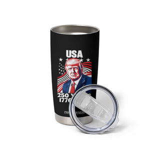USA 250 Years 1776-2026 Trump Patriotic Portrait Tumbler Cup American Flag Semiquincentennial Celebration TS02 Print Your Wear