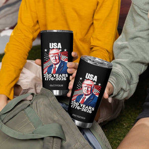 USA 250 Years 1776-2026 Trump Patriotic Portrait Tumbler Cup American Flag Semiquincentennial Celebration TS02 Print Your Wear