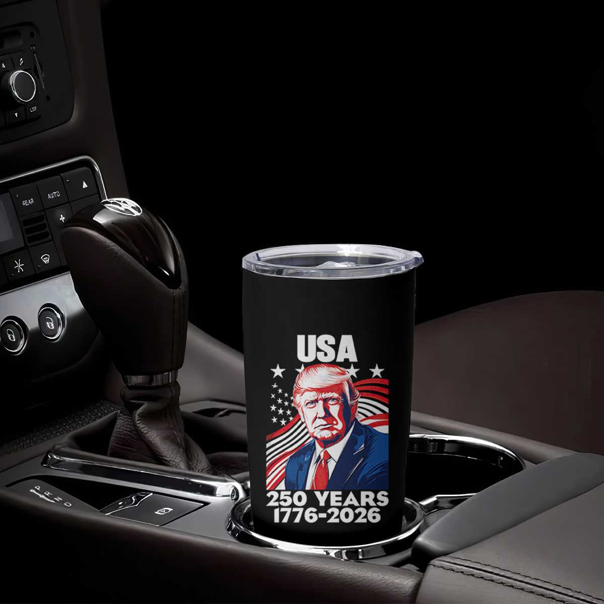 USA 250 Years 1776-2026 Trump Patriotic Portrait Tumbler Cup American Flag Semiquincentennial Celebration TS02 Print Your Wear