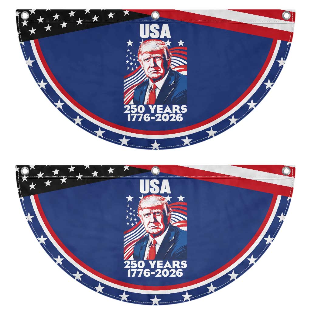 USA 250 Years 1776-2026 Trump American Portrait Patriotic Fan Flag American Flag Semiquincentennial Celebration