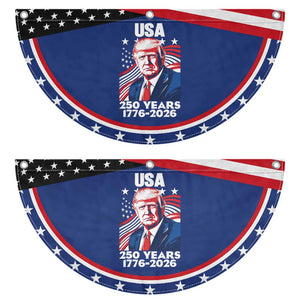 USA 250 Years 1776-2026 Trump American Portrait Patriotic Fan Flag American Flag Semiquincentennial Celebration