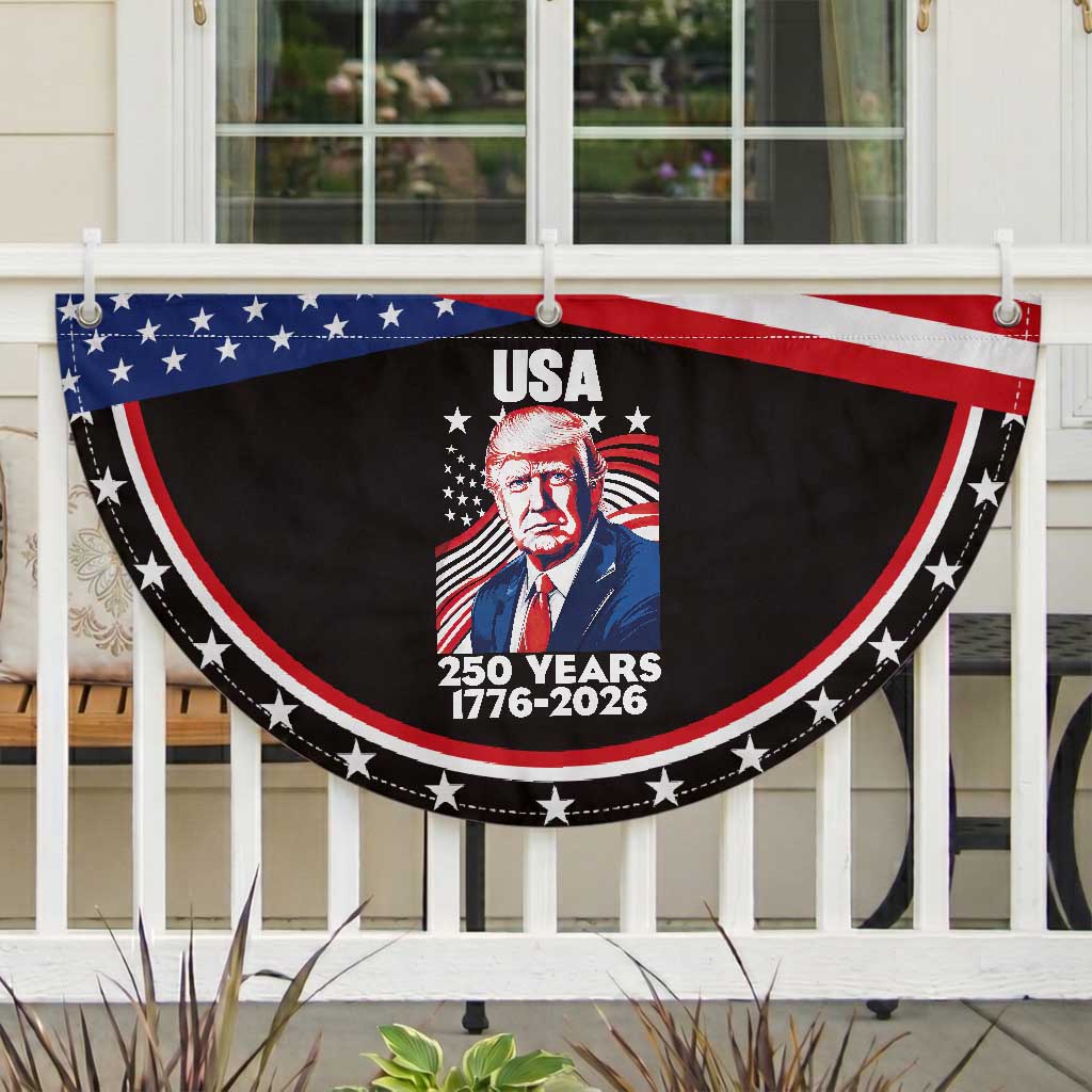 USA 250 Years 1776-2026 Trump American Portrait Patriotic Fan Flag American Flag Semiquincentennial Celebration