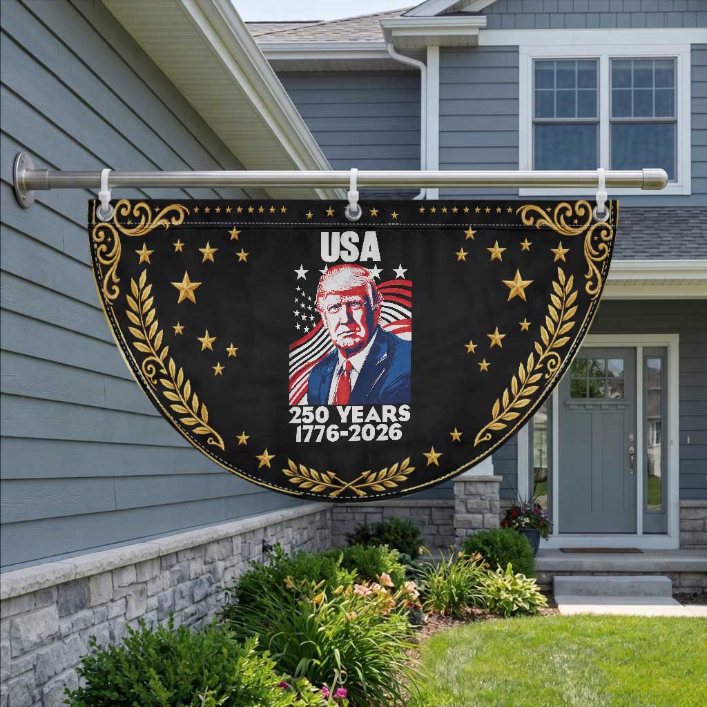 USA 250 Years 1776-2026 Trump American Portrait Patriotic Fan Flag American Flag Semiquincentennial Celebration