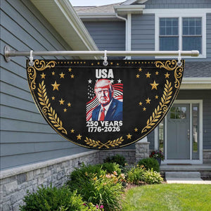USA 250 Years 1776-2026 Trump American Portrait Patriotic Fan Flag American Flag Semiquincentennial Celebration