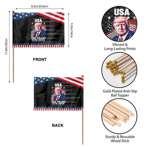 USA 250 Years 1776-2026 Trump Patriotic Portrait Patriotic Handheld Flag American Flag Semiquincentennial Celebration TS02 Print Your Wear