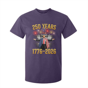 250 Years 1776-2026 Trump Daddys Home Patriotic T Shirt For Kid Fireworks 250th Anniversary Semiquincentennial Celebration TS02 Purple Print Your Wear