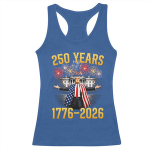250 Years 1776-2026 Trump Daddys Home Patriotic Racerback Tank Top Fireworks 250th Anniversary Semiquincentennial Celebration TS02 Royal Blue Print Your Wear