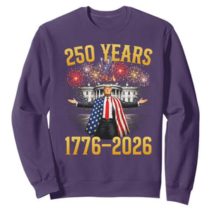 250 Years 1776-2026 Trump Daddys Home Patriotic Sweatshirt Fireworks 250th Anniversary Semiquincentennial Celebration TS02 Purple Print Your Wear