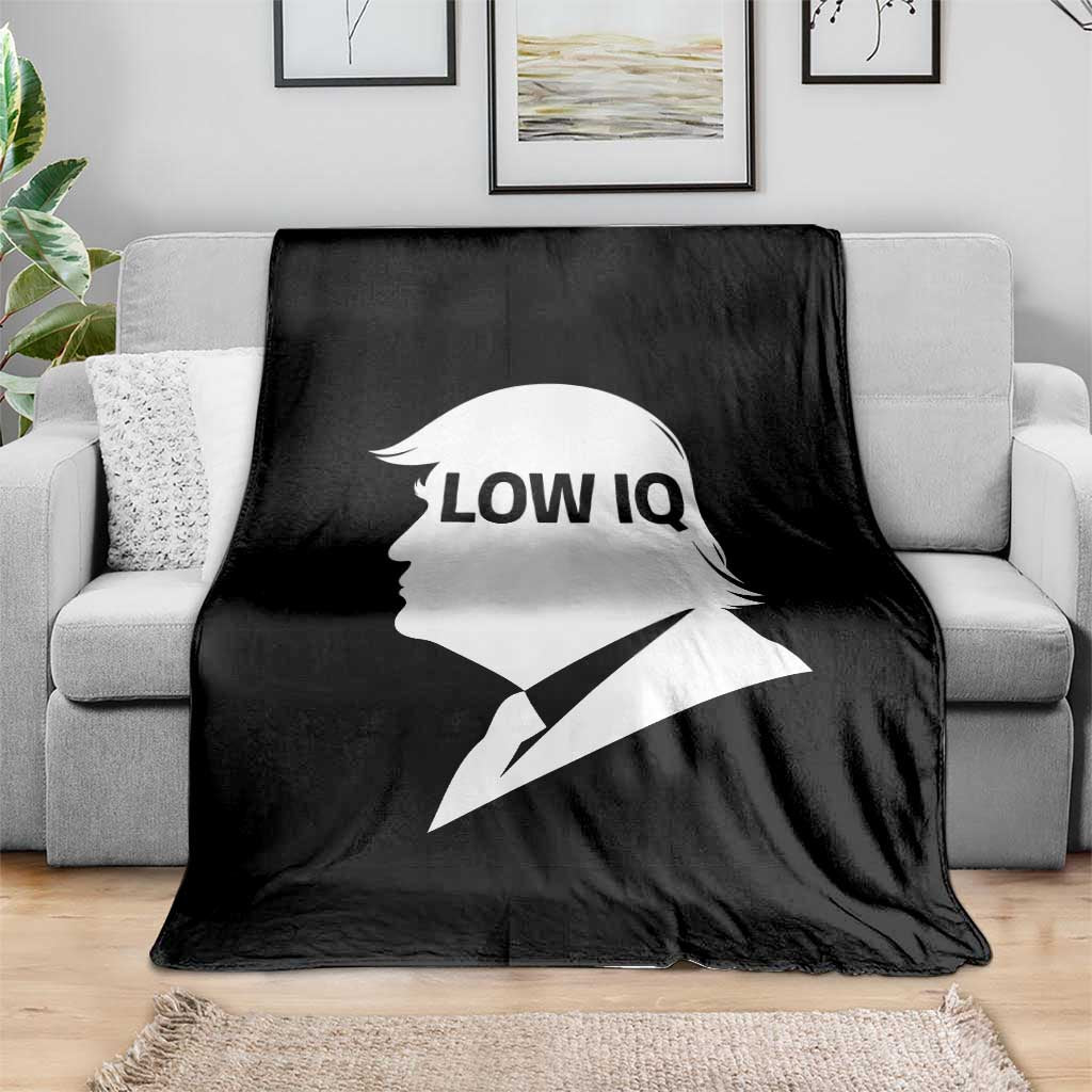 Low IQ Political Silhouette Profile Humor Throw Blanket Satirical Politics Subtle Hate TS02 Print Your Wear