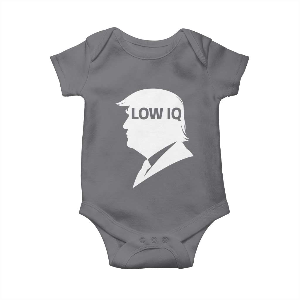 Low IQ Political Silhouette Profile Humor Baby Onesie Satirical Politics Subtle Hate TS02 Charcoal Print Your Wear