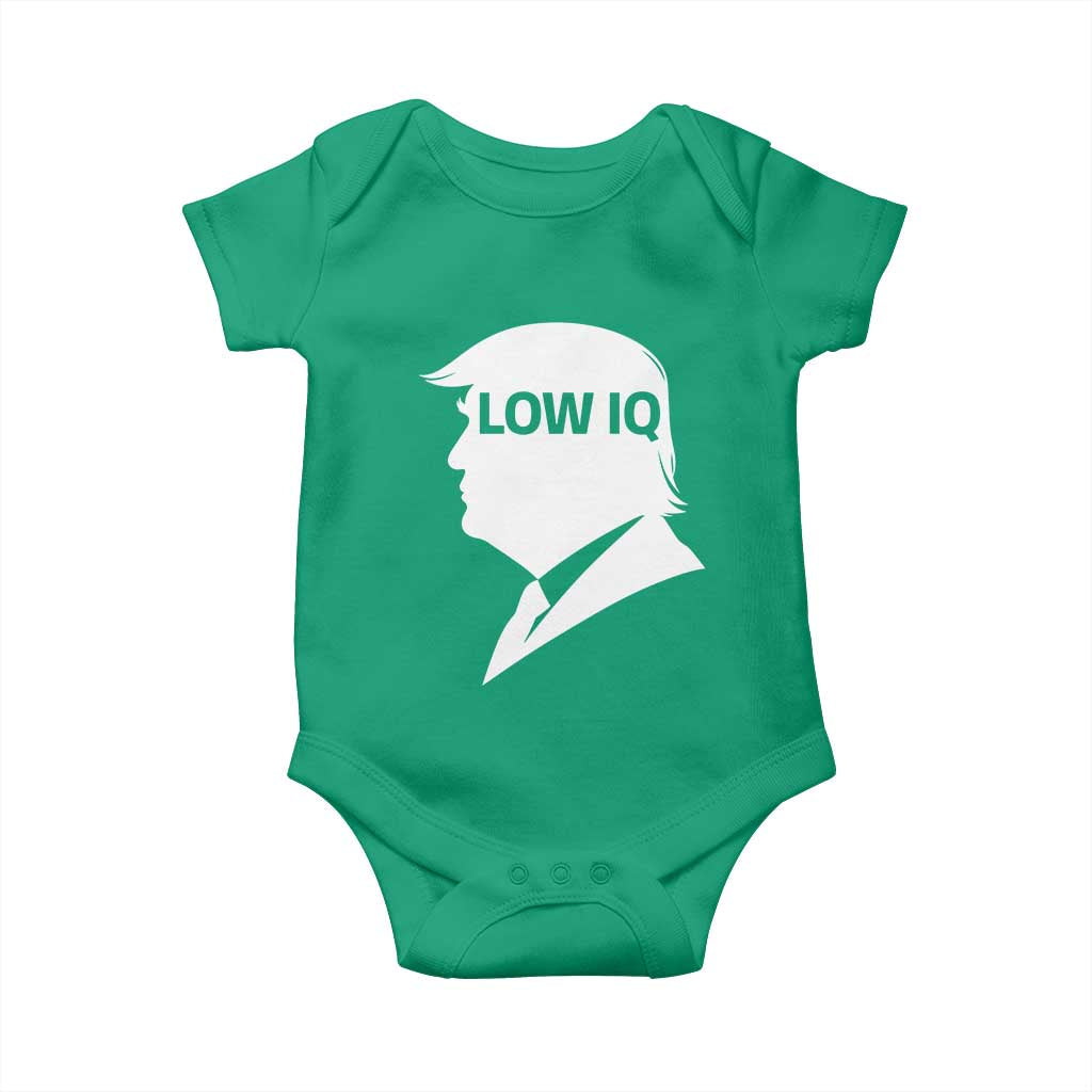 Low IQ Political Silhouette Profile Humor Baby Onesie Satirical Politics Subtle Hate TS02 Irish Green Print Your Wear