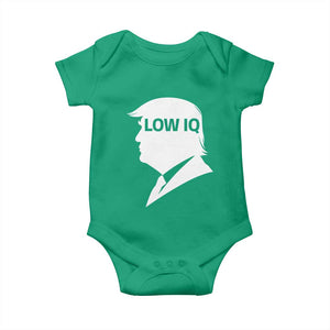 Low IQ Political Silhouette Profile Humor Baby Onesie Satirical Politics Subtle Hate TS02 Irish Green Print Your Wear