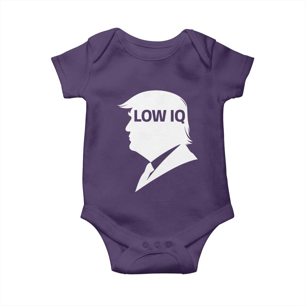 Low IQ Political Silhouette Profile Humor Baby Onesie Satirical Politics Subtle Hate TS02 Purple Print Your Wear