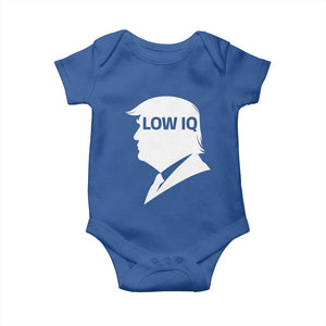 Low IQ Political Silhouette Profile Humor Baby Onesie Satirical Politics Subtle Hate TS02 Royal Blue Print Your Wear