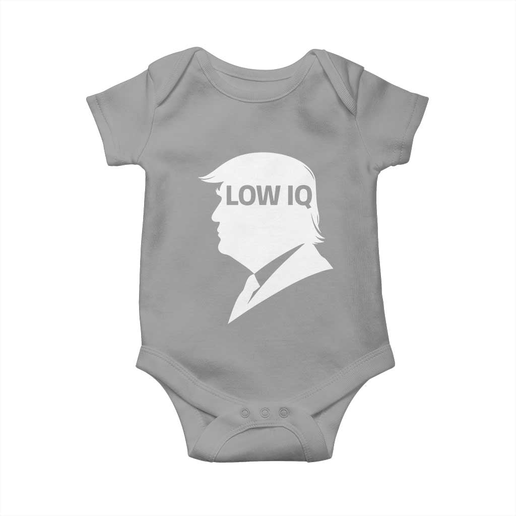 Low IQ Political Silhouette Profile Humor Baby Onesie Satirical Politics Subtle Hate TS02 Sport Gray Print Your Wear
