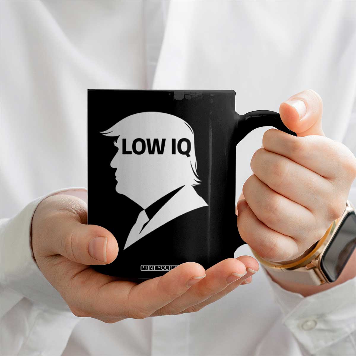 Low IQ Political Silhouette Profile Humor Coffee Mug Satirical Politics Subtle Hate TS02 Print Your Wear