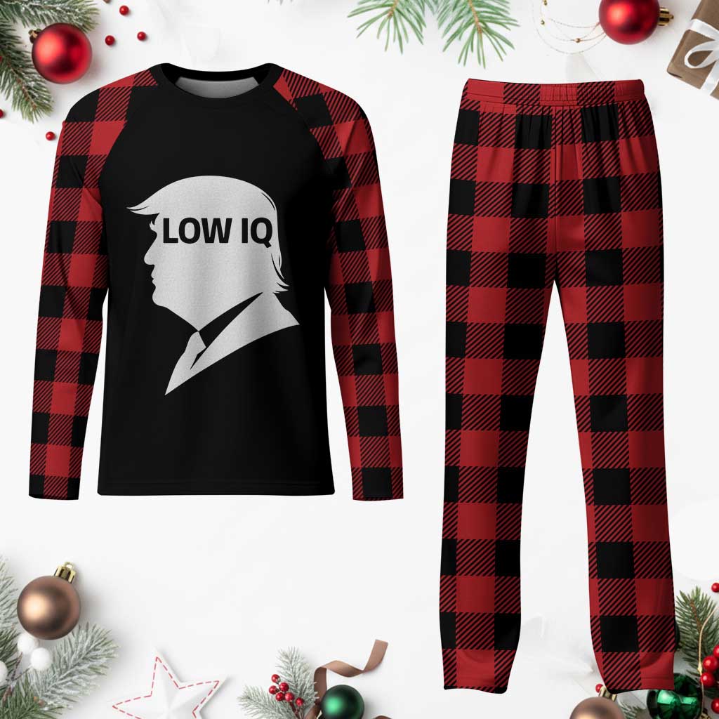 Low IQ Political Silhouette Profile Humor Plaid Pajama Set Satirical Politics Subtle Hate TS02 Buffalo Plaid Print Your Wear