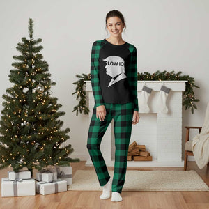 Low IQ Political Silhouette Profile Humor Plaid Pajama Set Satirical Politics Subtle Hate TS02 Green Plaid Print Your Wear