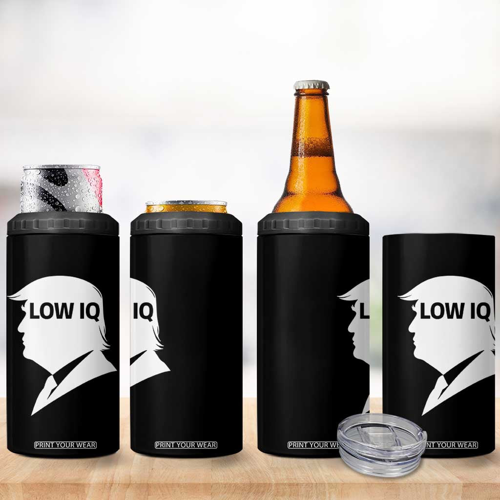 Low IQ Political Silhouette Profile Humor 4 in 1 Can Cooler Tumbler Satirical Politics Subtle Hate TS02 Print Your Wear