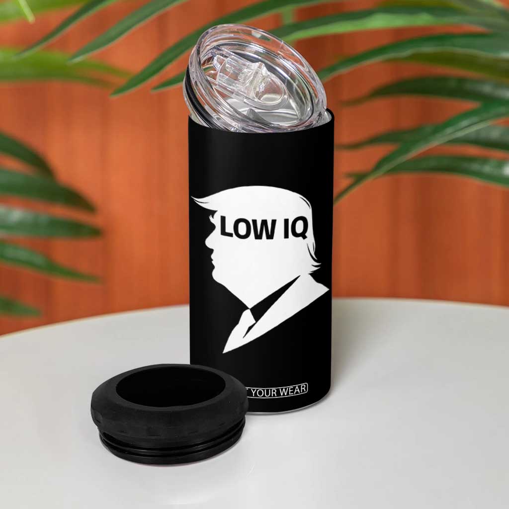 Low IQ Political Silhouette Profile Humor 4 in 1 Can Cooler Tumbler Satirical Politics Subtle Hate TS02 Print Your Wear