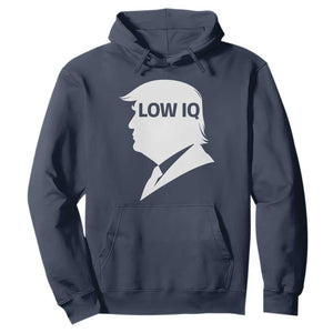 Low IQ Political Silhouette Profile Humor Hoodie Satirical Politics Subtle Hate TS02 Navy Print Your Wear