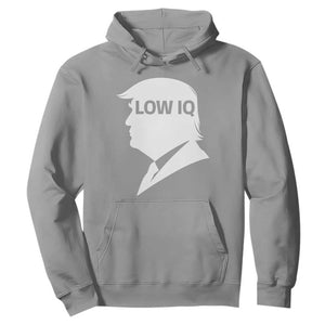 Low IQ Political Silhouette Profile Humor Hoodie Satirical Politics Subtle Hate TS02 Sport Gray Print Your Wear