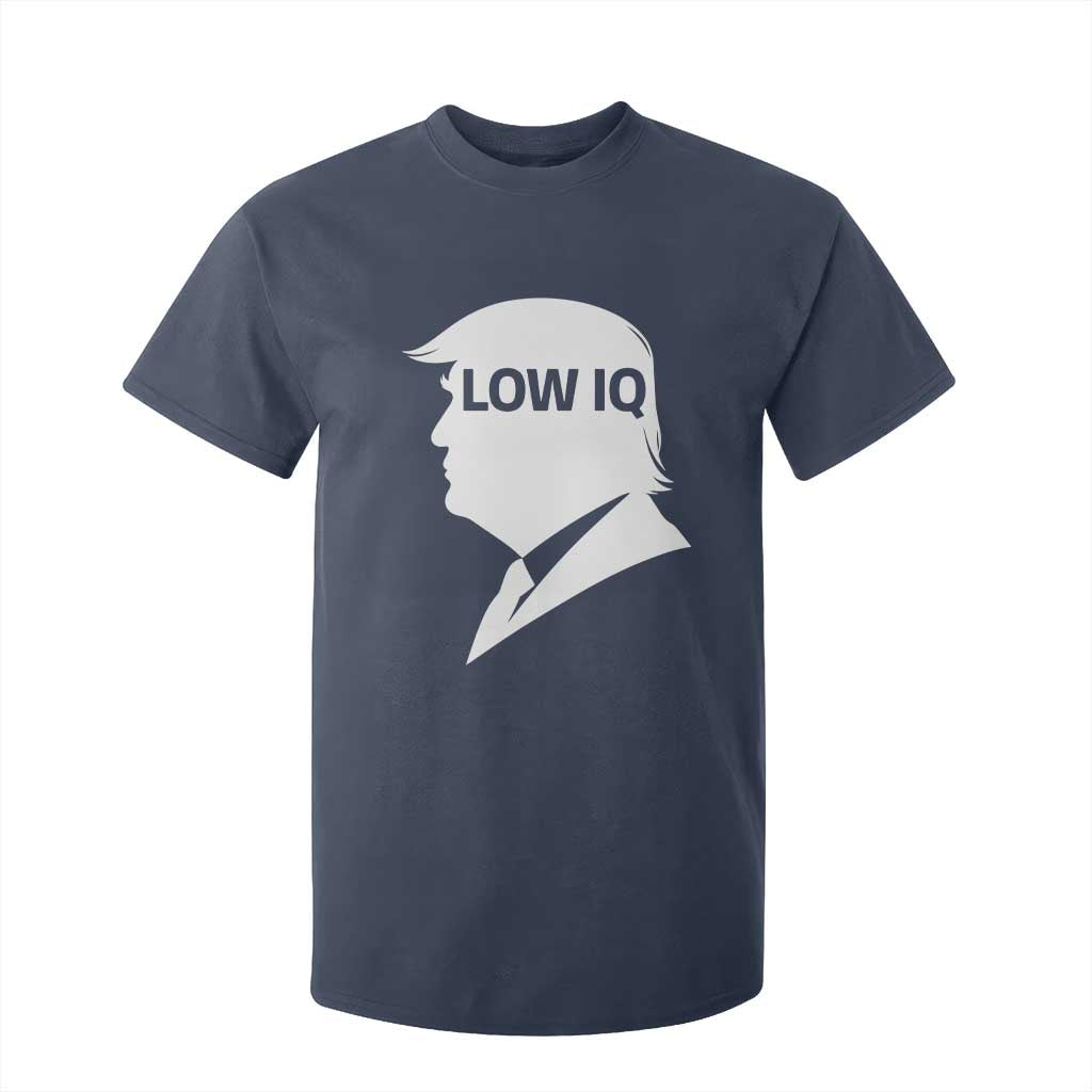 Low IQ Political Silhouette Profile Humor T Shirt For Kid Satirical Politics Subtle Hate TS02 Navy Print Your Wear
