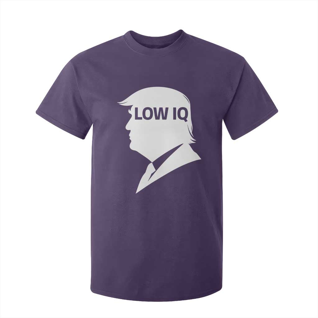 Low IQ Political Silhouette Profile Humor T Shirt For Kid Satirical Politics Subtle Hate TS02 Purple Print Your Wear
