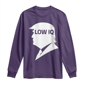 Low IQ Political Silhouette Profile Humor Long Sleeve Shirt Satirical Politics Subtle Hate TS02 Purple Print Your Wear