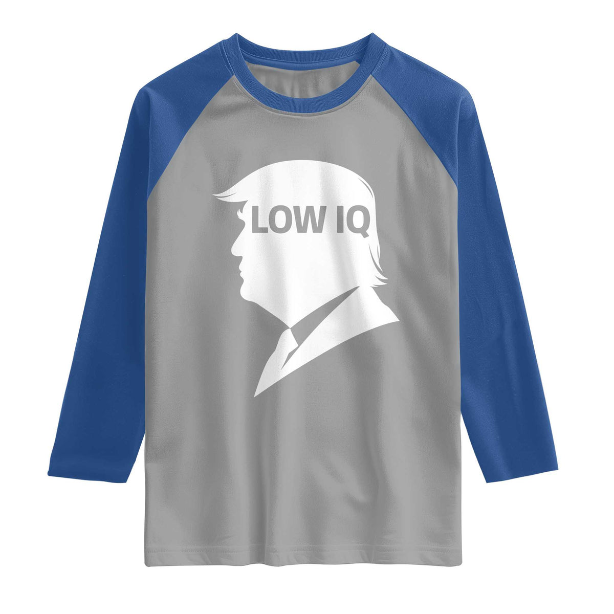 Low IQ Political Silhouette Profile Humor Raglan Shirt Satirical Politics Subtle Hate TS02 Sport Gray Royal Print Your Wear