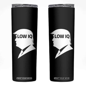 Low IQ Political Silhouette Profile Humor Skinny Tumbler Satirical Politics Subtle Hate TS02 Black Print Your Wear