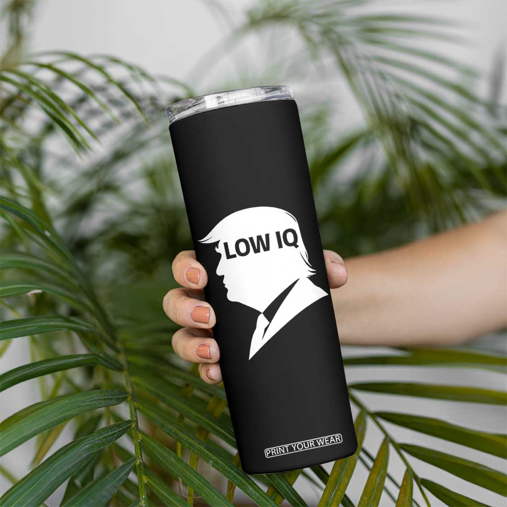 Low IQ Political Silhouette Profile Humor Skinny Tumbler Satirical Politics Subtle Hate TS02 Print Your Wear