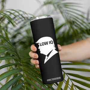 Low IQ Political Silhouette Profile Humor Skinny Tumbler Satirical Politics Subtle Hate TS02 Print Your Wear