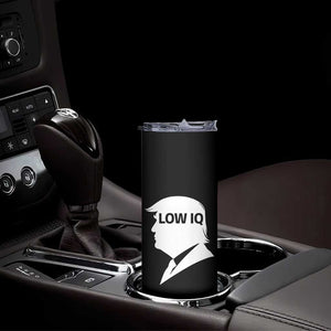 Low IQ Political Silhouette Profile Humor Skinny Tumbler Satirical Politics Subtle Hate TS02 Print Your Wear