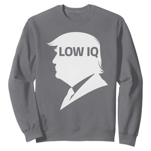 Low IQ Political Silhouette Profile Humor Sweatshirt Satirical Politics Subtle Hate TS02 Charcoal Print Your Wear