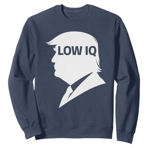 Low IQ Political Silhouette Profile Humor Sweatshirt Satirical Politics Subtle Hate TS02 Navy Print Your Wear