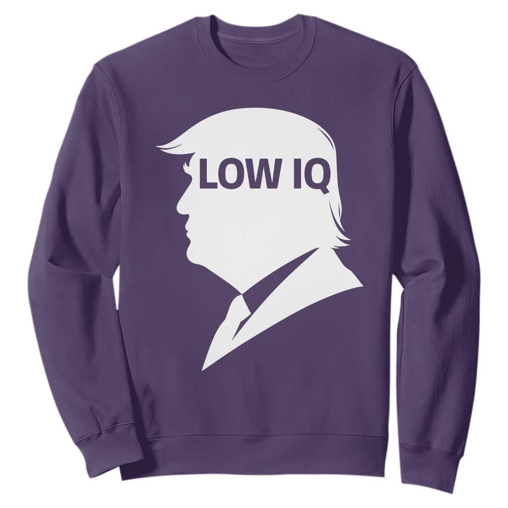 Low IQ Political Silhouette Profile Humor Sweatshirt Satirical Politics Subtle Hate TS02 Purple Print Your Wear