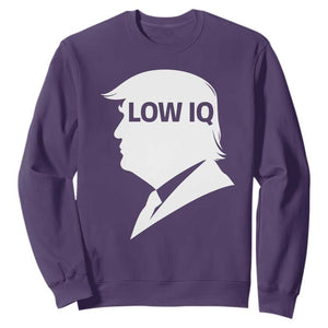 Low IQ Political Silhouette Profile Humor Sweatshirt Satirical Politics Subtle Hate TS02 Purple Print Your Wear