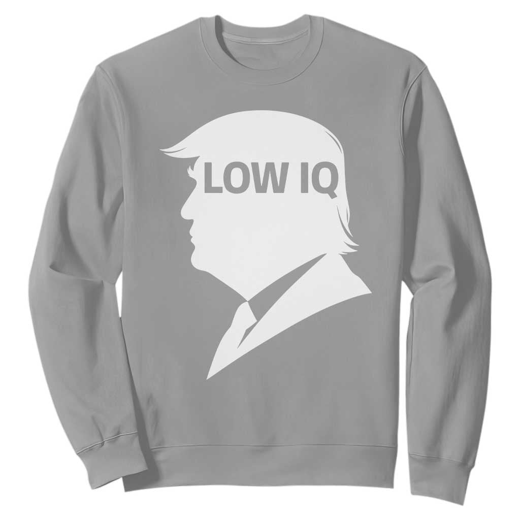 Low IQ Political Silhouette Profile Humor Sweatshirt Satirical Politics Subtle Hate TS02 Sport Gray Print Your Wear