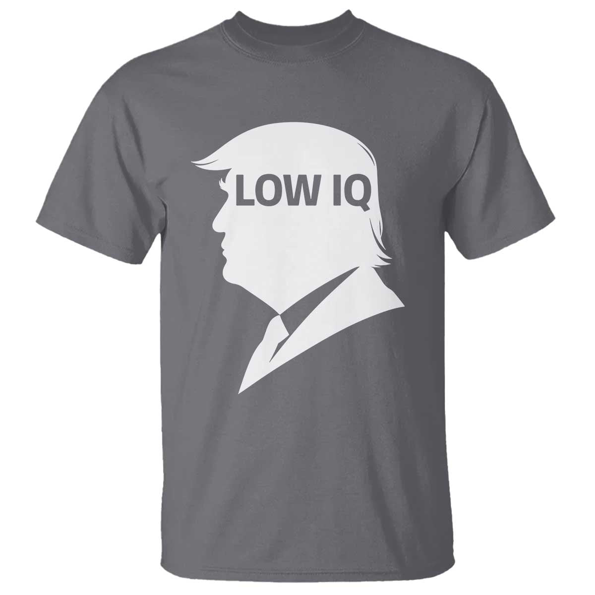 Low IQ Political Silhouette Profile Humor T Shirt Satirical Politics Subtle Hate TS02 Charcoal Print Your Wear