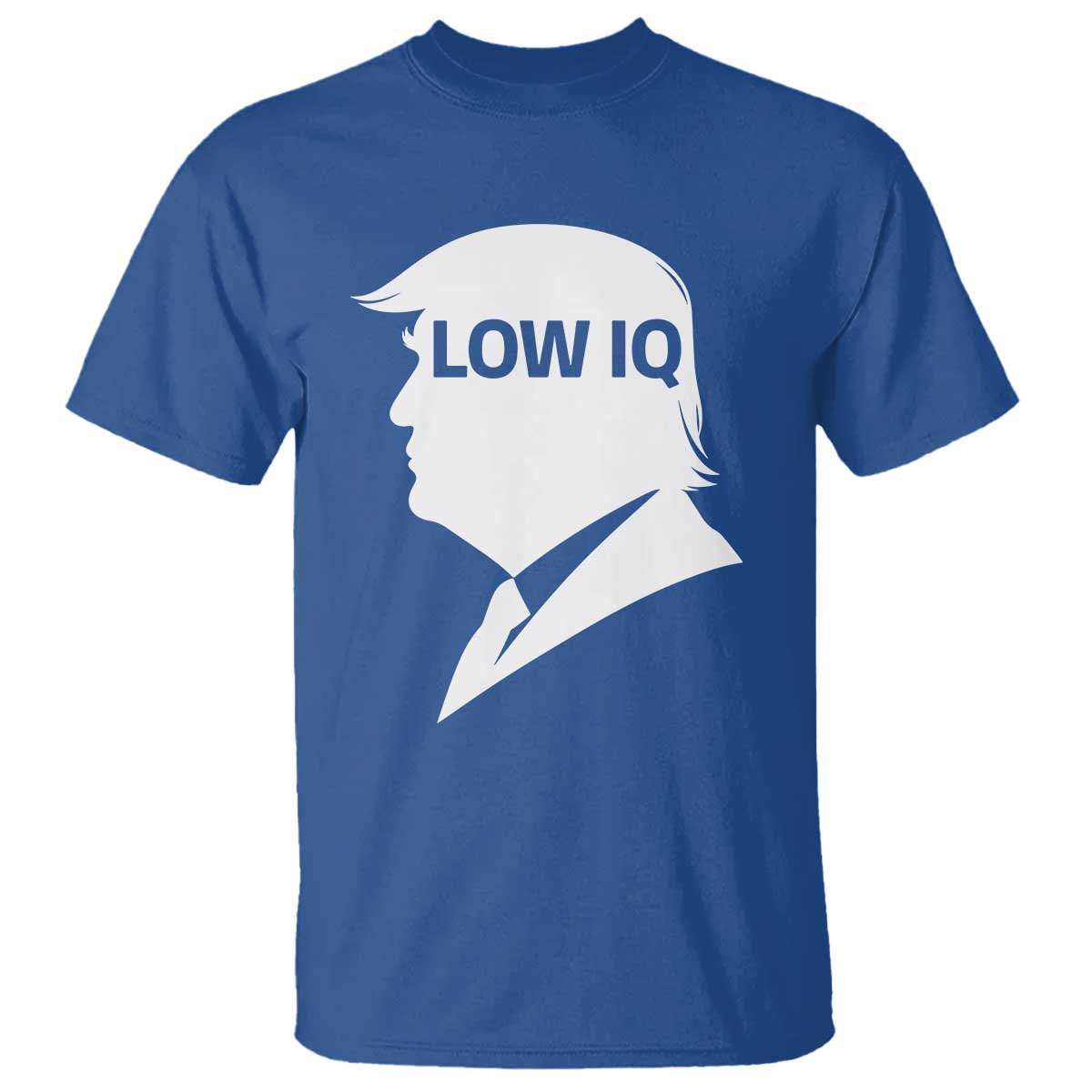 Low IQ Political Silhouette Profile Humor T Shirt Satirical Politics Subtle Hate TS02 Royal Blue Print Your Wear