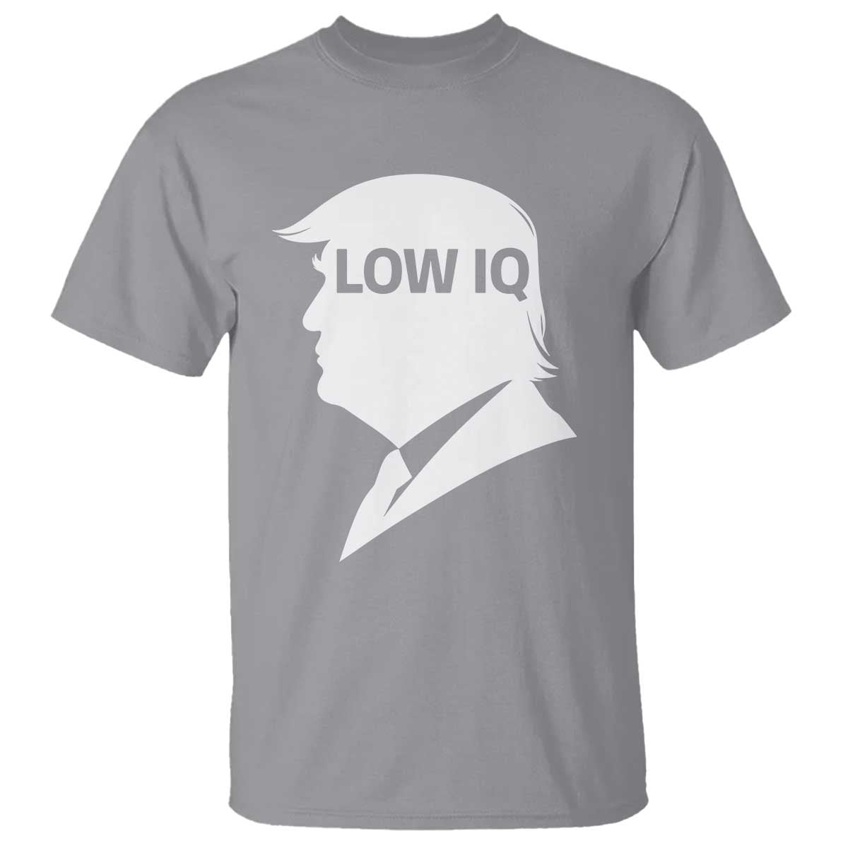 Low IQ Political Silhouette Profile Humor T Shirt Satirical Politics Subtle Hate TS02 Sport Gray Print Your Wear