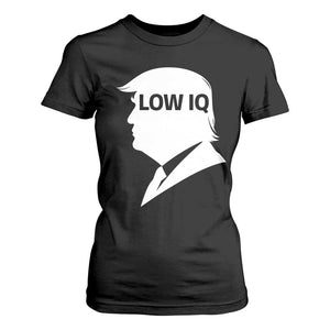 Low IQ Political Silhouette Profile Humor T Shirt For Women Satirical Politics Subtle Hate TS02 Black Print Your Wear