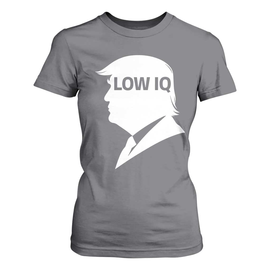 Low IQ Political Silhouette Profile Humor T Shirt For Women Satirical Politics Subtle Hate TS02 Charcoal Print Your Wear