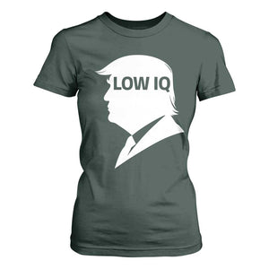 Low IQ Political Silhouette Profile Humor T Shirt For Women Satirical Politics Subtle Hate TS02 Dark Forest Green Print Your Wear