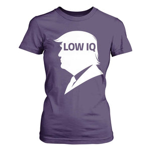 Low IQ Political Silhouette Profile Humor T Shirt For Women Satirical Politics Subtle Hate TS02 Purple Print Your Wear
