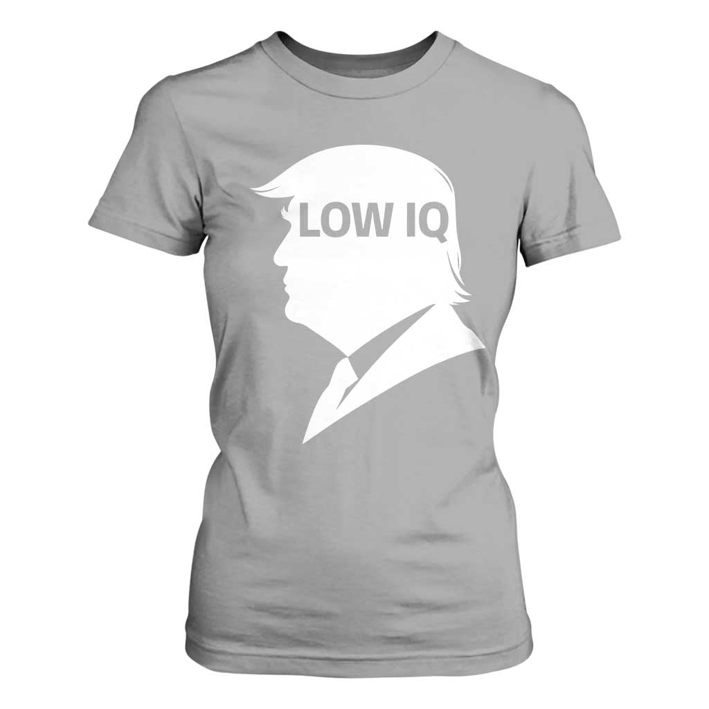 Low IQ Political Silhouette Profile Humor T Shirt For Women Satirical Politics Subtle Hate TS02 Sport Gray Print Your Wear