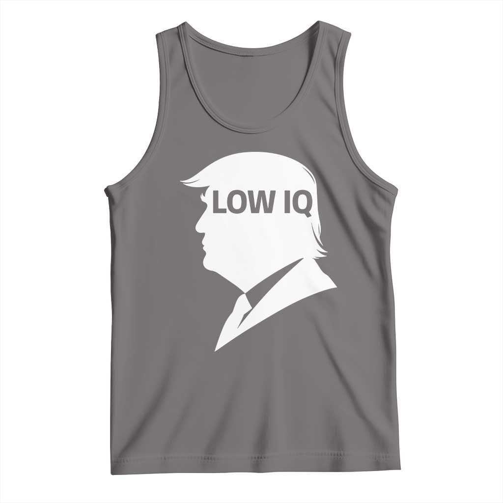 Low IQ Political Silhouette Profile Humor Tank Top Satirical Politics Subtle Hate TS02 Deep Heather Print Your Wear
